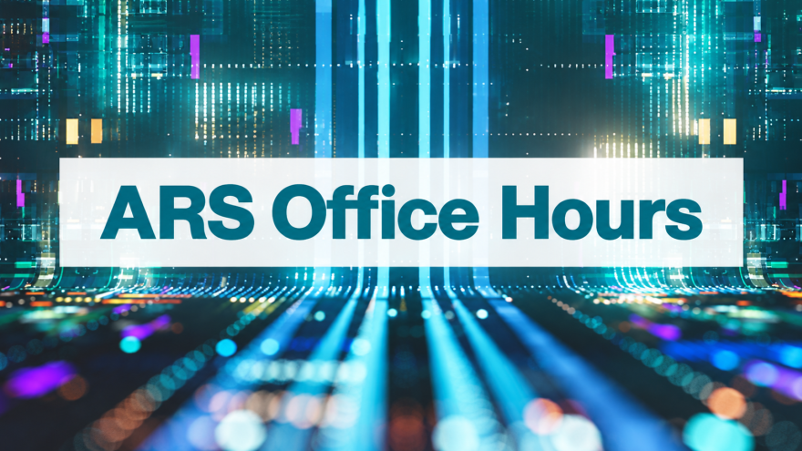 Image of electronics with office hours schedule
